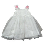 Aletta Abito Giromanica tinta unita con Tulle E Babbucce Bianco per Neonata HP22225 BIANCO ALETTA 