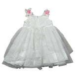 Aletta Abito Giromanica tinta unita con Tulle E Babbucce Bianco per Neonata HP22225 BIANCO ALETTA 