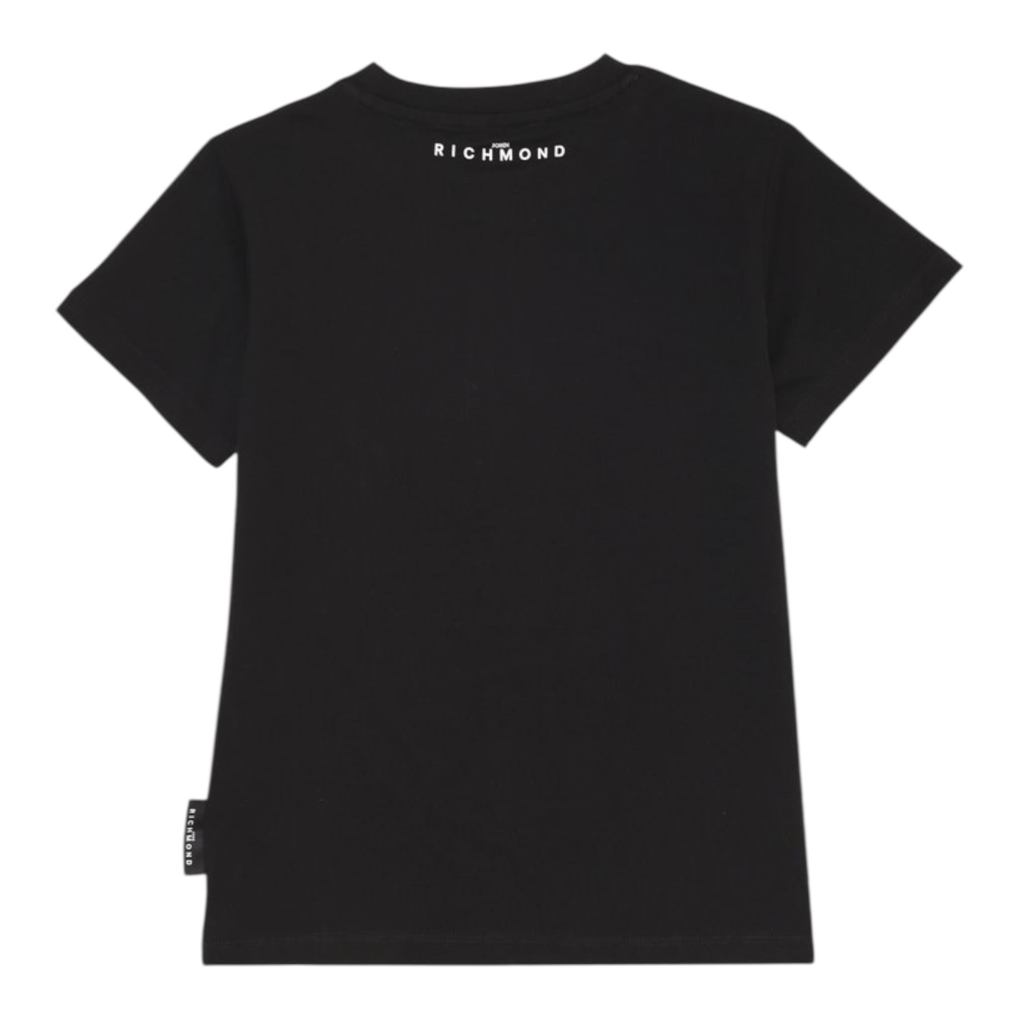 John Richmond T-Shirt Tinta Unita con Stampa per Bambino RBP25170TSX NERO JOHN RICHMOND 