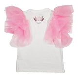 John Richmond T-Shirt Girocollo tinta unita con Maniche In Tulle Bianco per Neonata RGP2408TSN BIANCO JOHN RICHMOND 