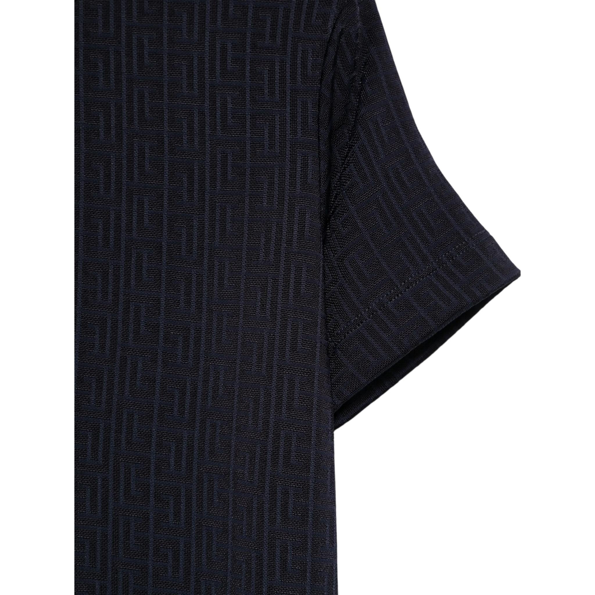 Balmain T-Shirt Girocollo Tinta Unita Logata per Bambino BW8R31X BLU BALMAIN 