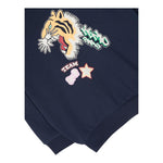 KENZO felpa chiusa con cappuccio tinta unita con stampa in contrasto Blu per Bambino K15693 BLU KENZO 