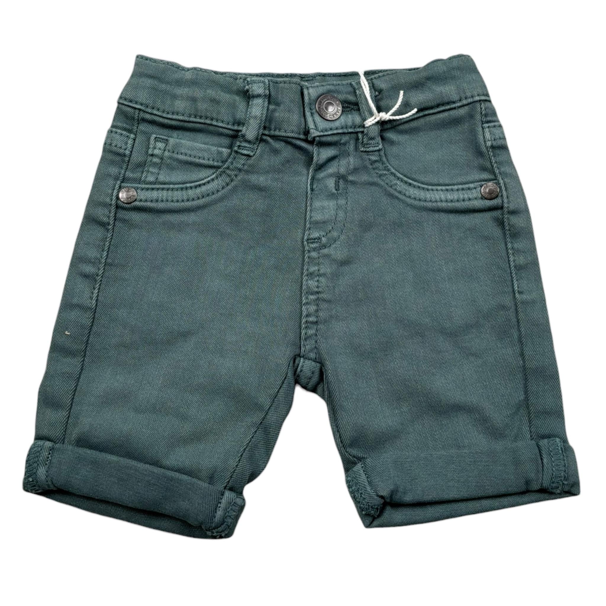 Guess Bermuda Tinta Unita con Girovita Regolabile per Neonato N1RD03WE620X VERDE GUESS 