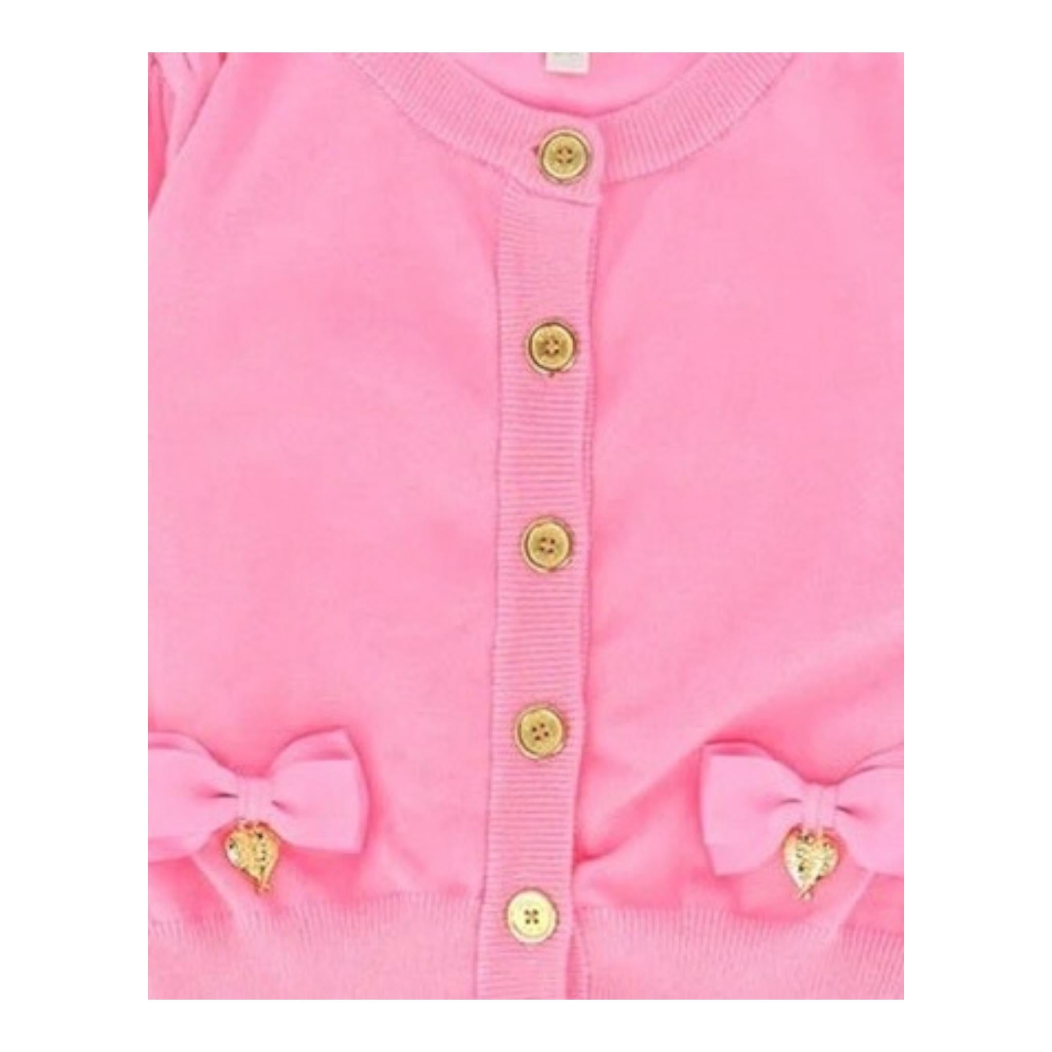 Angel'S Face Cardigan Tinta Unita con Fiocchi per Bambina NICOLETTE ROSA ANGEL'S FACE 