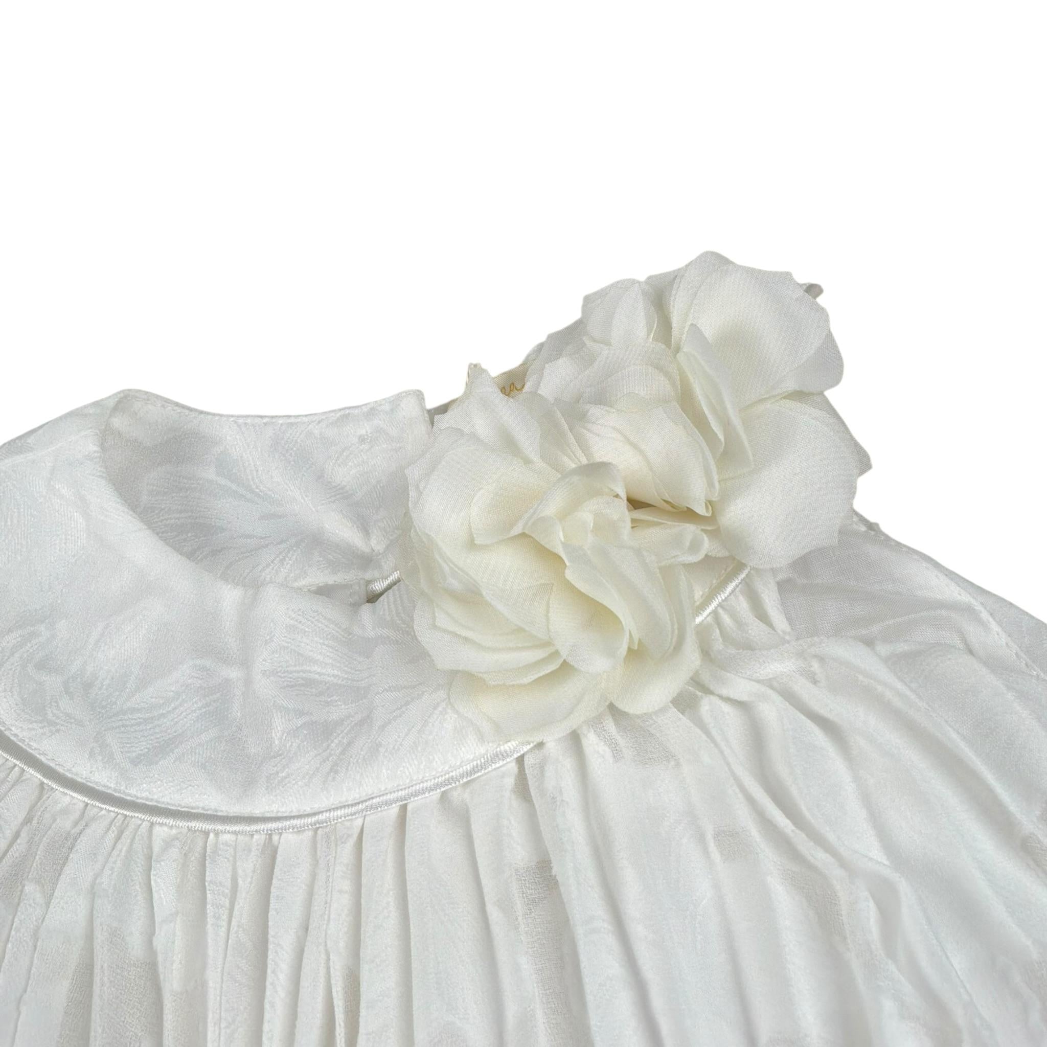 Illiana Abito Tinta Unita Giromanica per Neonata 503F BIANCO ILLIANA 