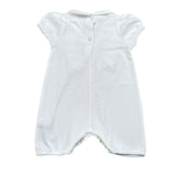 Ninnaoh Pagliaccetto Mezza Manica Tinta Unita con Ricami per Neonata E2471P BIANCO NINNAOH 