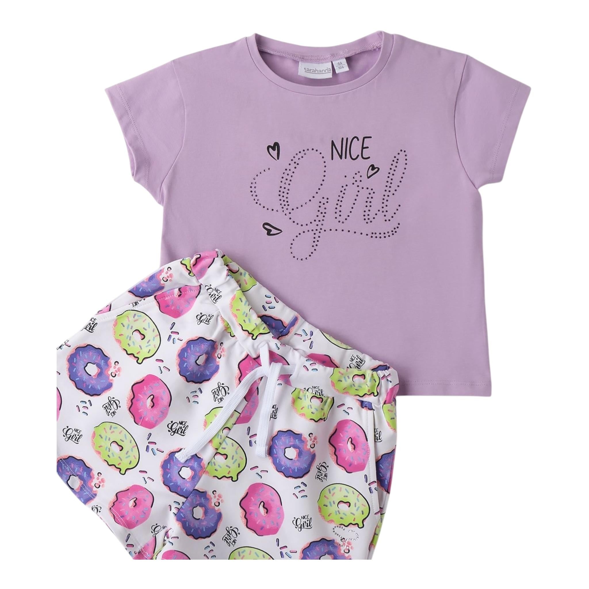 Sarabanda Completo T-Shirt-Short per Neonata 0B2555N VIOLA SARABANDA 
