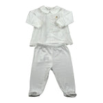Le Bebe Completo 2 Pezzi Shirt-Ghettina Tinta Unita per Neonata LBF5594 BIANCO LE BEBE 