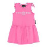 John Richmond Abito Tinta Unita con Logo Girocollo per Bambina RGP25008VEX FUXIA JOHN RICHMOND 