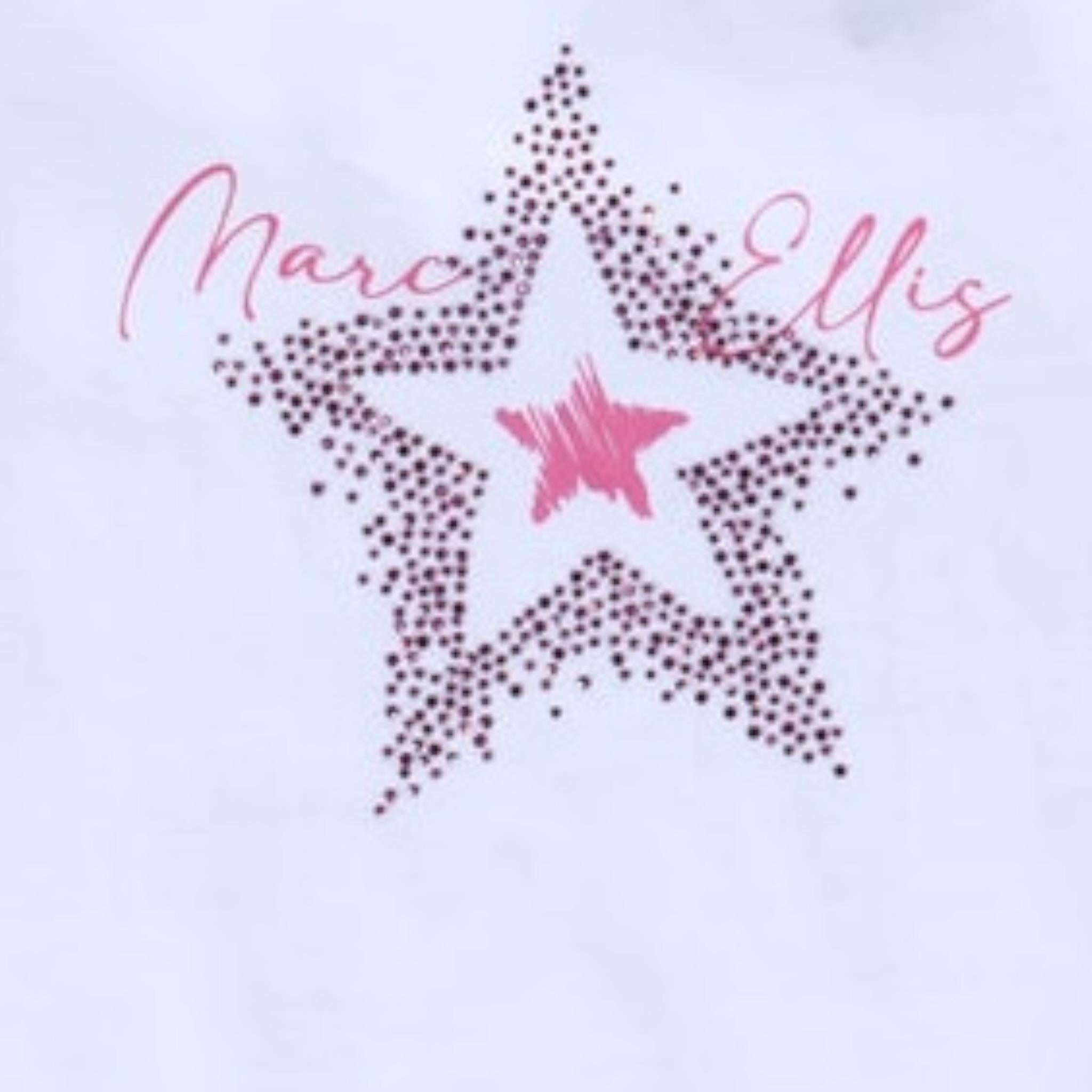 Marc Ellis T-Shirt Girocollo Tinta Unita con Brillantini per Neonata JMNTS16778N BIANCO MARC ELLIS 