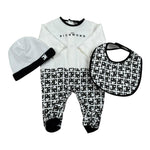 John Richmond Set Tutina-Cappello-Bavette Bicolore per Neonato RLP26001TU NERO JOHN RICHMOND 
