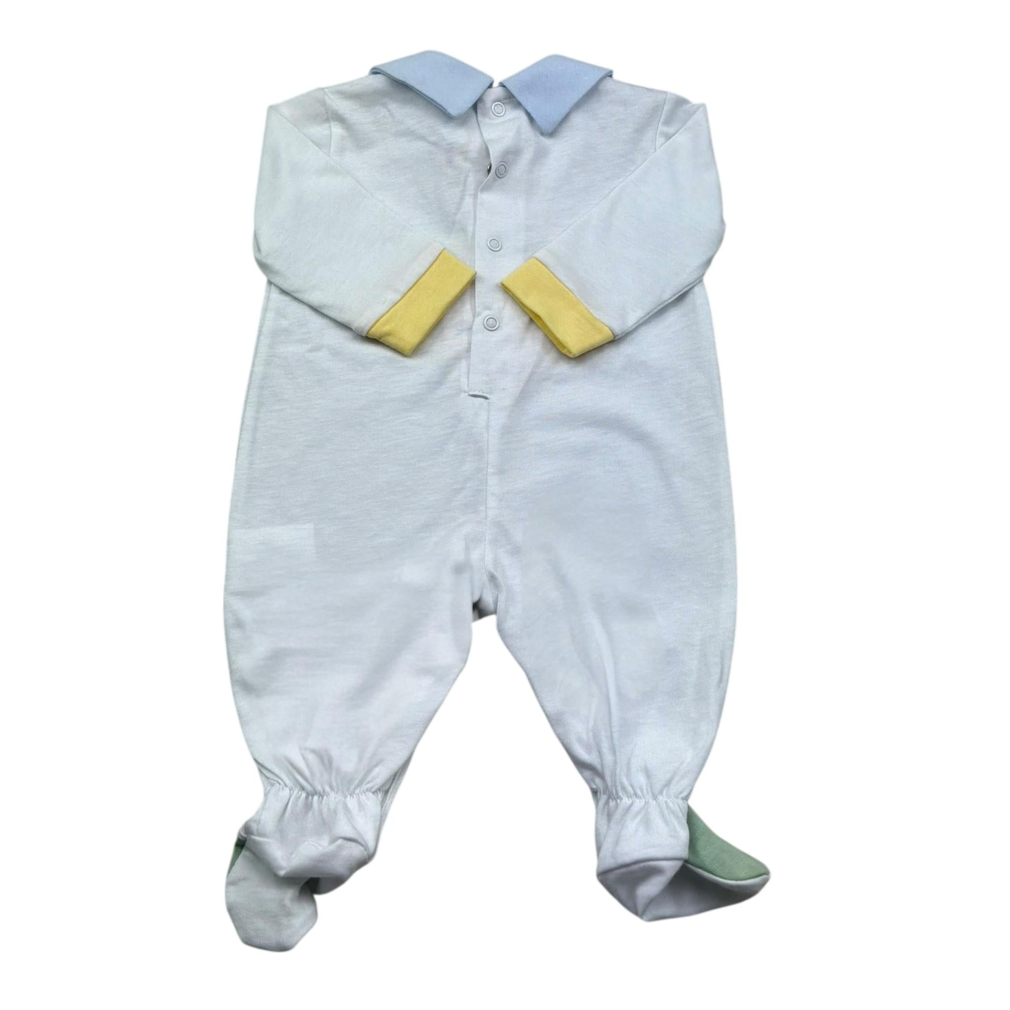 Isabel & Martinez Tutina Manica Lunga Tinta Unita con Ricami per Neonato IM25N507 BIANCO ISABEL & MARTINEZ 