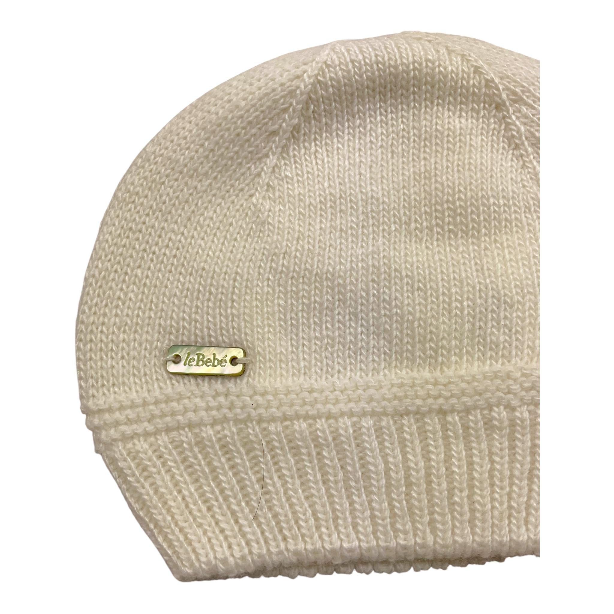 LE BEBE' cappello tinta unita con logo Bianco per Neonato LBB4631 BIANCO LE BEBE' 