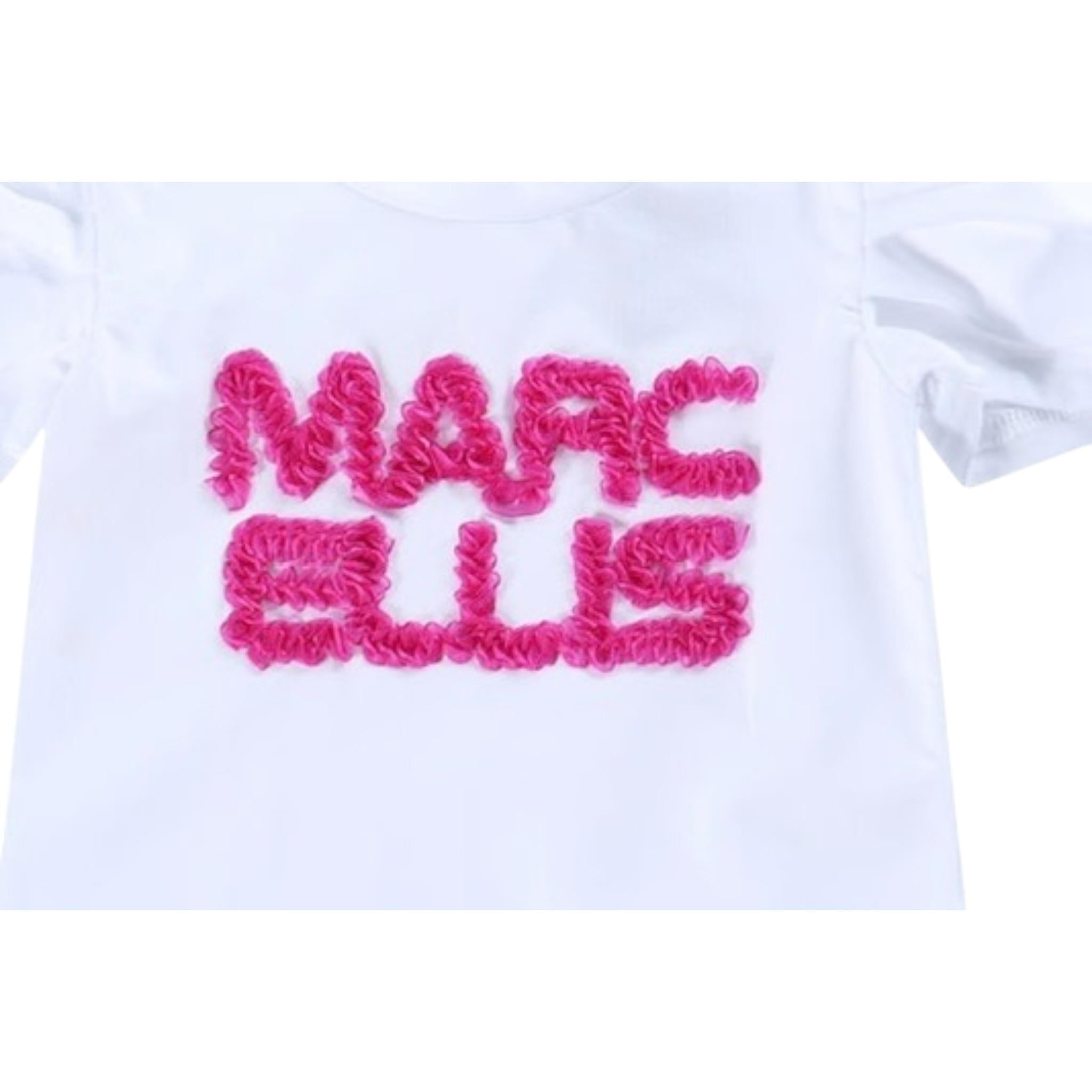 Marc Ellis T-Shirt Tinta Unita con Applicazioni per Neonata JMNTS16768 BIANCO MARC ELLIS 